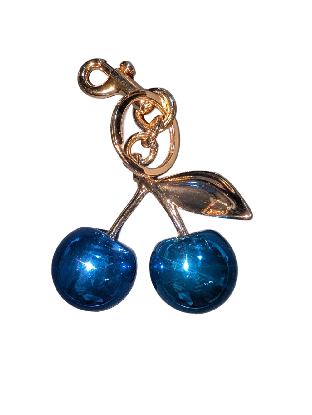💙🍒 MICA Metallic Blue Cherry Purse Charm – Super Cute & Trending!